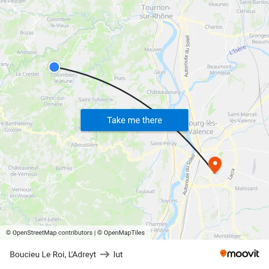 Boucieu Le Roi, L'Adreyt to Iut map