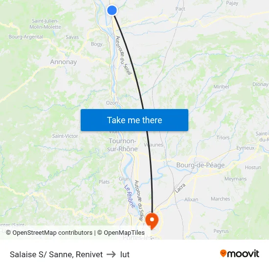 Salaise S/ Sanne, Renivet to Iut map