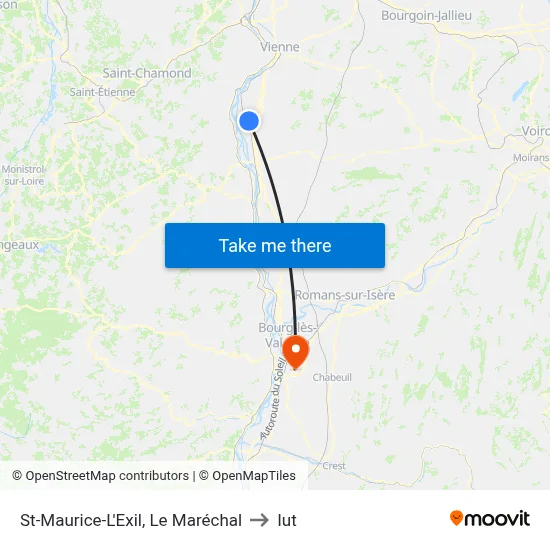 St-Maurice-L'Exil, Le Maréchal to Iut map
