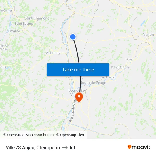 Ville /S Anjou, Champerin to Iut map