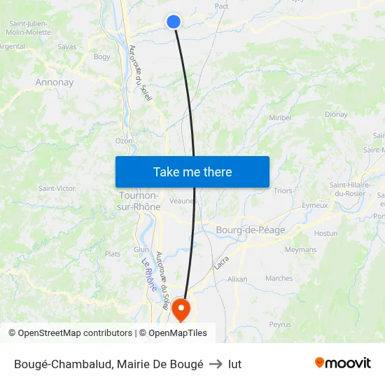 Bougé-Chambalud, Mairie De Bougé to Iut map