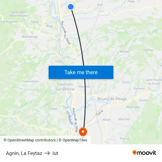 Agnin, La Feytaz to Iut map