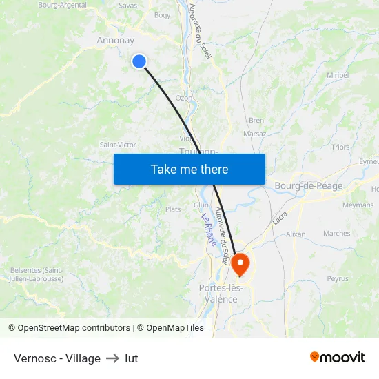 Vernosc - Village to Iut map