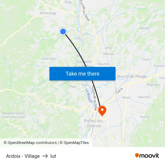 Ardoix - Village to Iut map