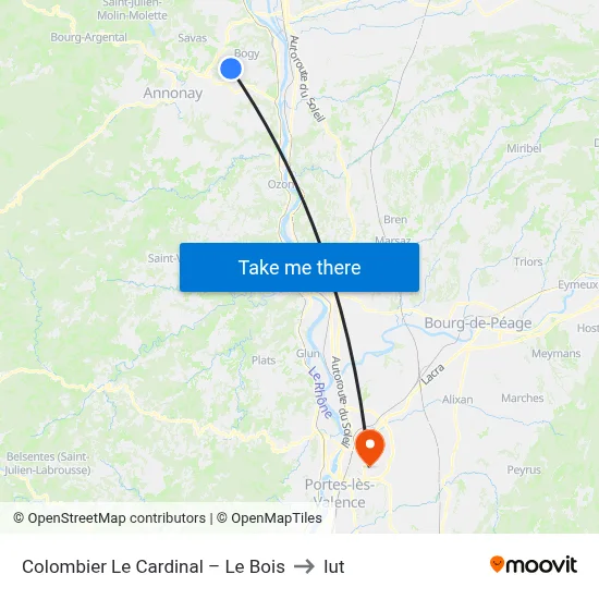 Colombier Le Cardinal – Le Bois to Iut map