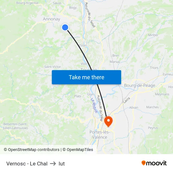 Vernosc - Le Chal to Iut map
