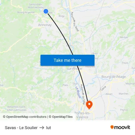 Savas - Le Soulier to Iut map