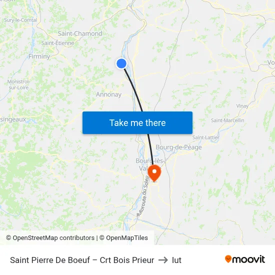Saint Pierre De Boeuf – Crt Bois Prieur to Iut map