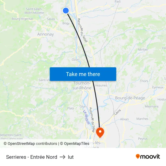 Serrieres - Entrée Nord to Iut map