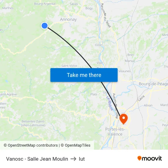 Vanosc - Salle Jean Moulin to Iut map