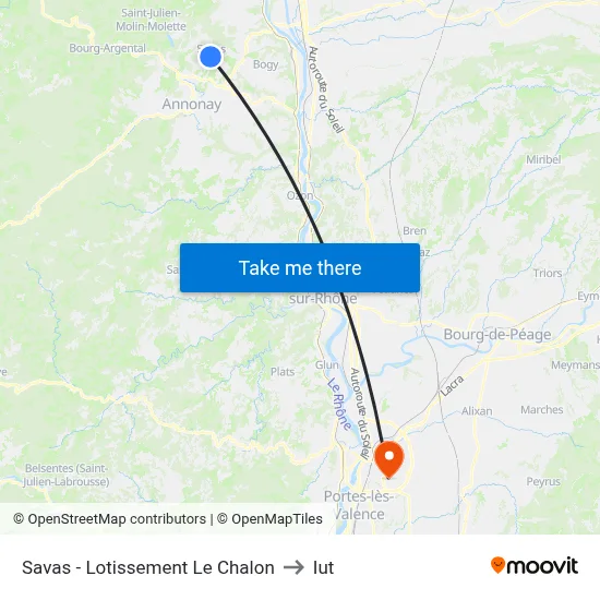 Savas - Lotissement Le Chalon to Iut map