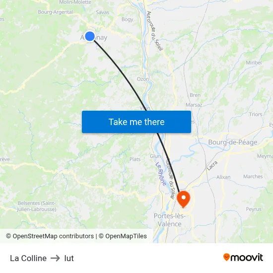 La Colline to Iut map