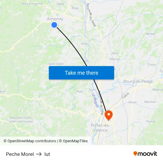 Peche Morel to Iut map