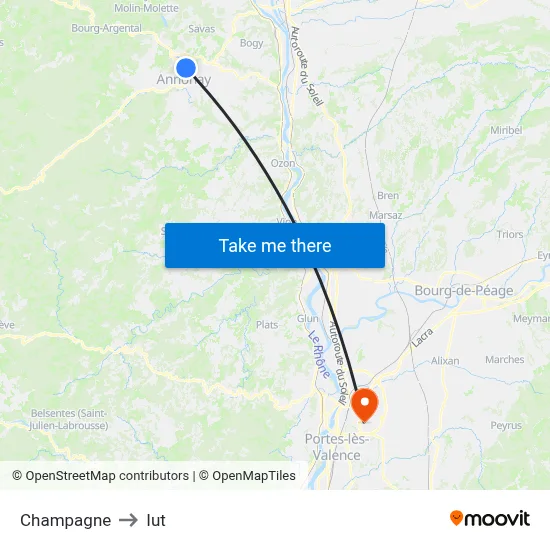 Champagne to Iut map