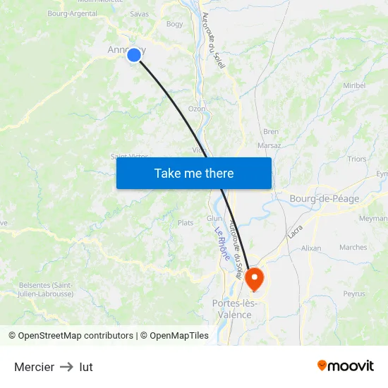 Mercier to Iut map