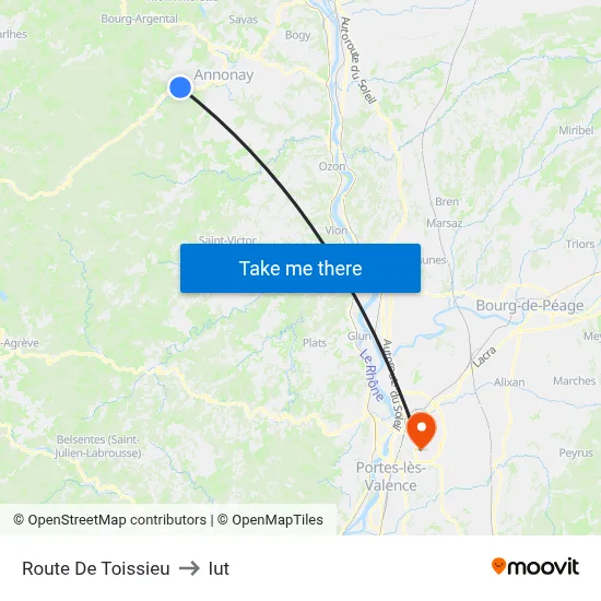 Route De Toissieu to Iut map