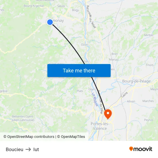 Boucieu to Iut map