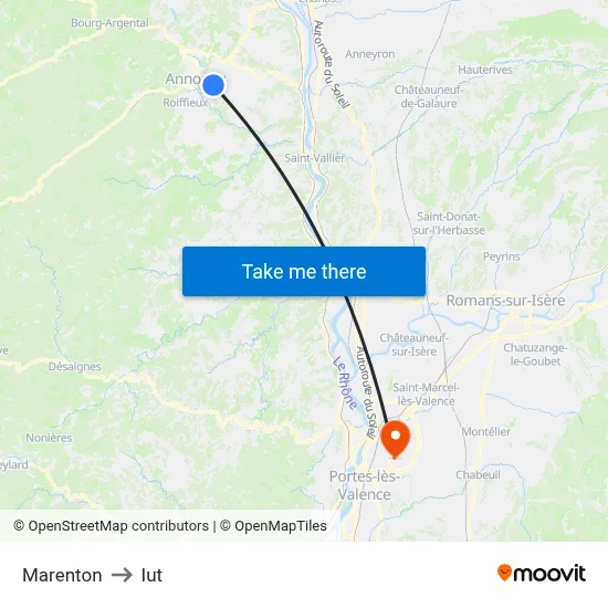 Marenton to Iut map