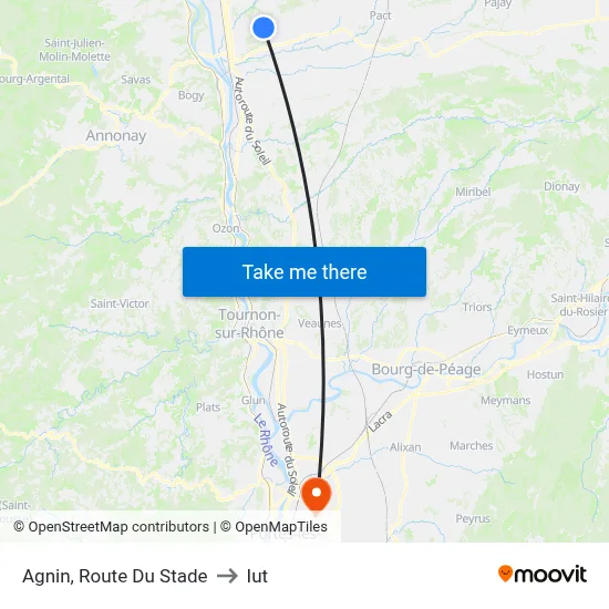 Agnin, Route Du Stade to Iut map