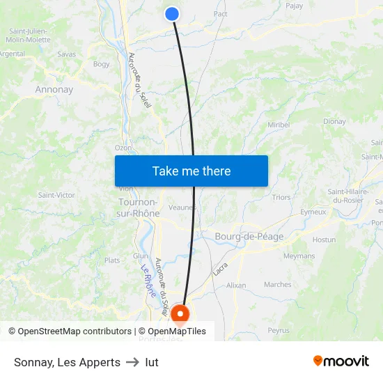 Sonnay, Les Apperts to Iut map