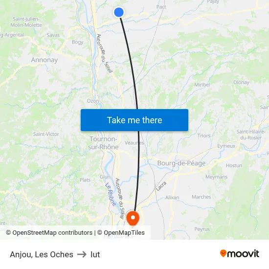 Anjou, Les Oches to Iut map