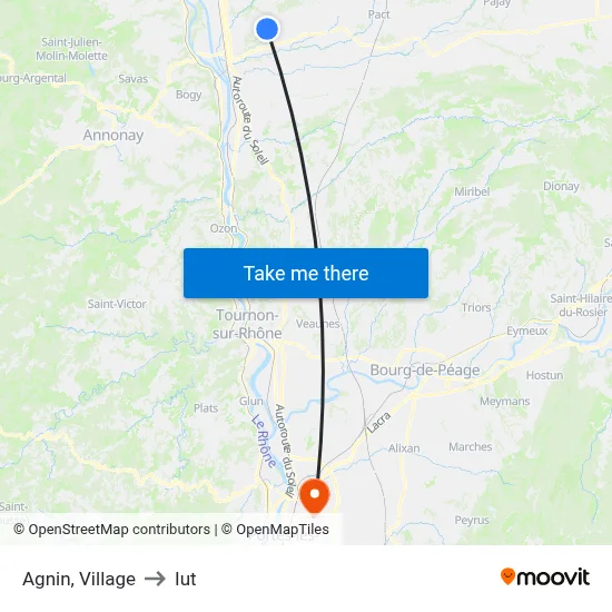 Agnin, Village to Iut map