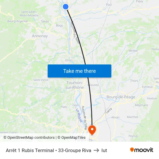 Arrêt 1 Rubis Terminal • 33-Groupe Riva to Iut map