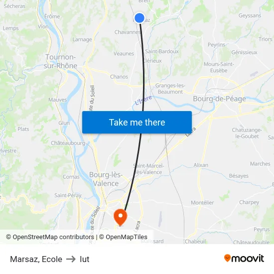 Marsaz, Ecole to Iut map