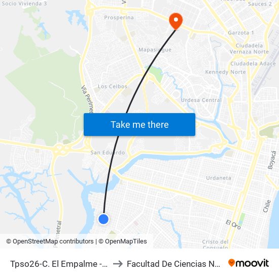 Tpso26-C. El Empalme - C. Mocache to Facultad De Ciencias Naturales (Ug) map