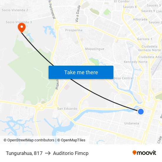 Tungurahua, 817 to Auditorio Fimcp map