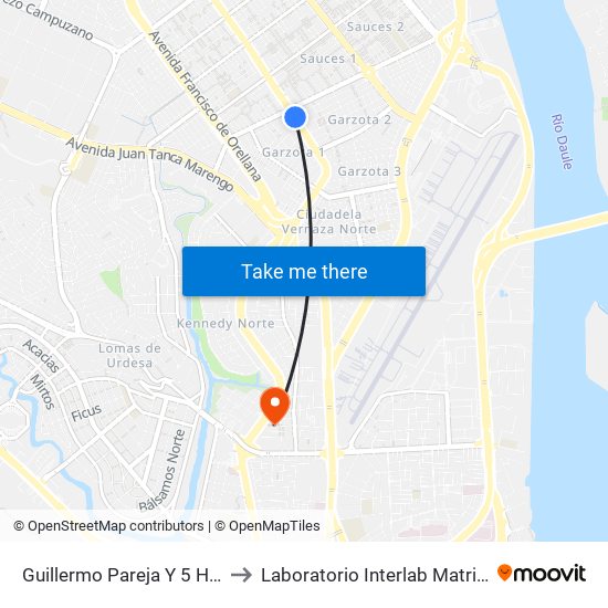 Guillermo Pareja Y  5 Herradura 2 N-E to Laboratorio Interlab Matriz Administrativa map