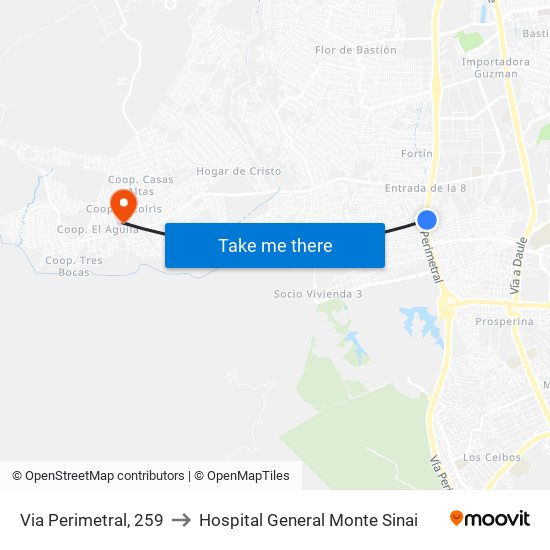 Via Perimetral, 259 to Hospital General Monte Sinai map