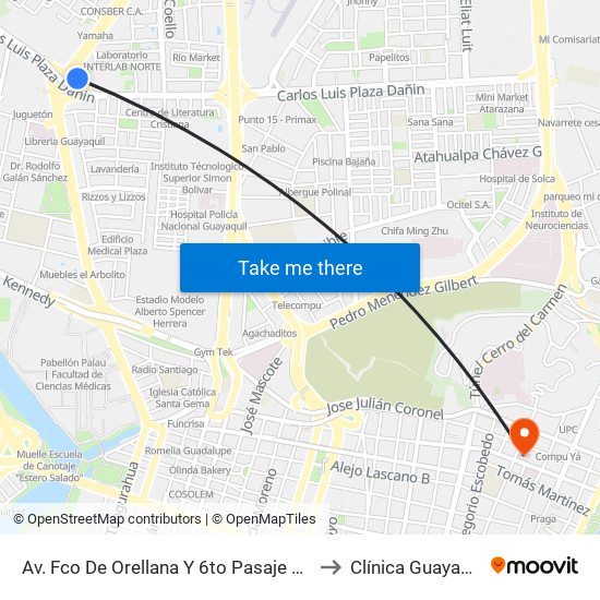 Av. Fco De Orellana  Y  6to Pasaje 9 No to Clínica Guayaquil map