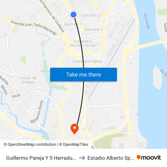 Guillermo Pareja Y  5 Herradura 2 N-E to Estadio Alberto Spencer map