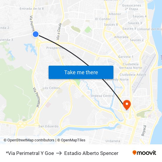 *Via Perimetral Y Goe to Estadio Alberto Spencer map