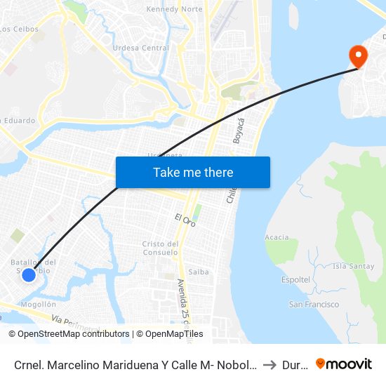 Crnel. Marcelino Mariduena Y Calle M- Nobol (S11) to Durán map