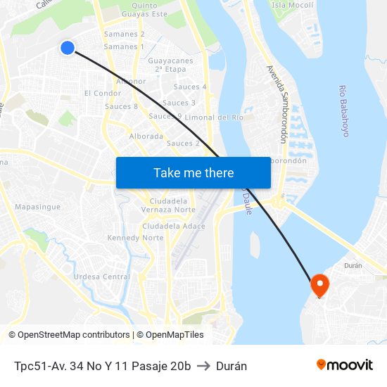 Tpc51-Av. 34 No Y 11 Pasaje 20b to Durán map