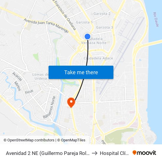 Avenidad 2 NE (Guillermo Pareja Rolando) Y 9no Pasaje 1 NE (N172) to Hospital Clínica Kennedy map