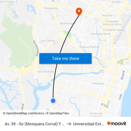 Av. 38 - So  (Mosquera Corral)   Y   Eduardo Piug Aroseme (S21) to Universidad Estatal De Guayaquil map