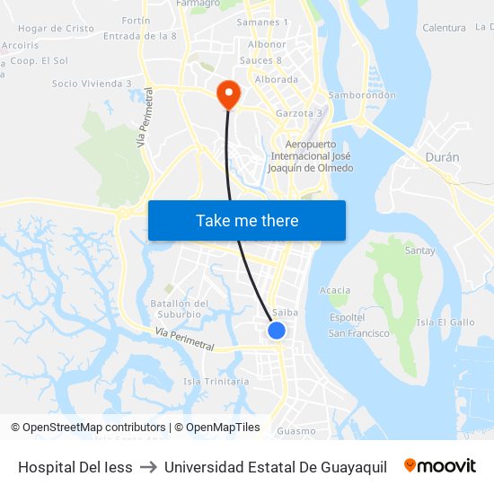 Hospital Del Iess to Universidad Estatal De Guayaquil map