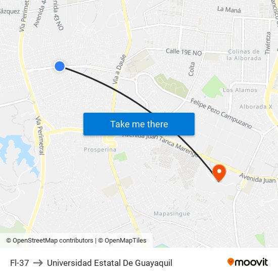 Fl-37 to Universidad Estatal De Guayaquil map