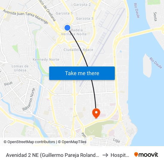 Avenidad 2 NE (Guillermo Pareja Rolando) Y 9no Pasaje 1 NE (N172) to Hospital Militar map