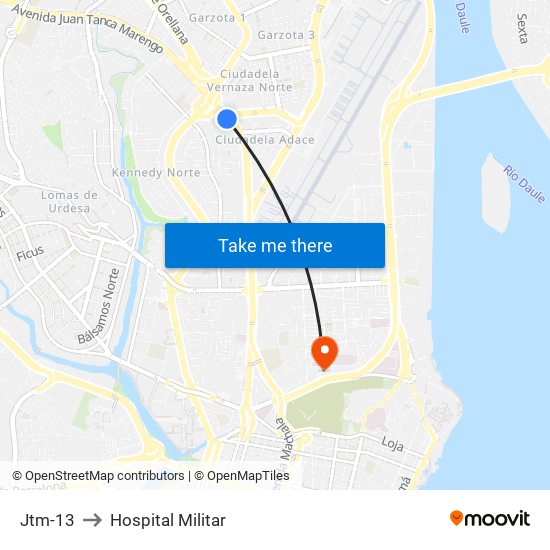 Jtm-13 to Hospital Militar map