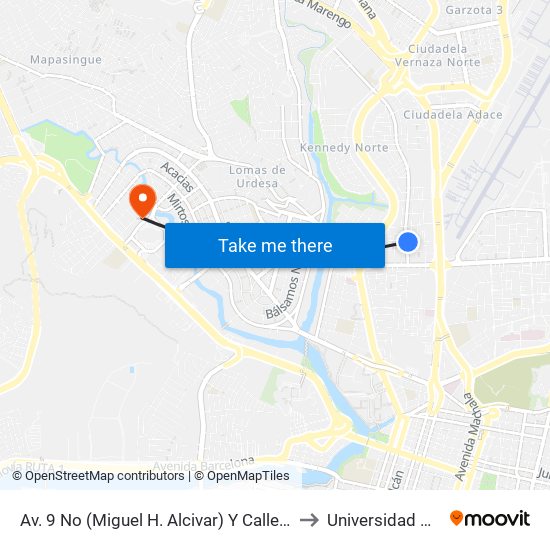 Av. 9 No (Miguel H. Alcivar) Y Calle 12a No (Andrade Coello) to Universidad Casa Grande map