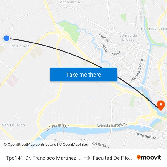 Tpc141-Dr. Francisco Martinez Aguirre Y Calle 16b No to Facultad De Filosofia Y Letras map