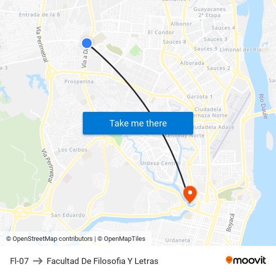 Fl-07 to Facultad De Filosofia Y Letras map