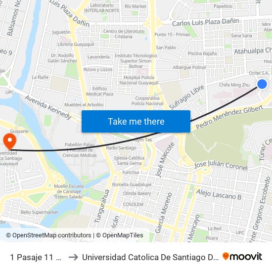 1 Pasaje 11 Ne, 12 to Universidad Catolica De Santiago De Guayaquil map