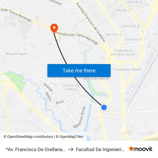 *Av. Francisco De Orellana - 3° Paseo  12 No to Facultad De Ingeniería Industrial (Ug) map