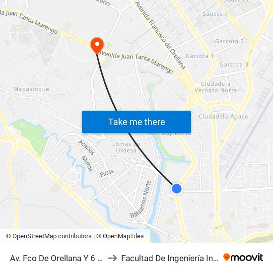 Av. Fco De Orellana  Y 6 Pasaje 9 No to Facultad De Ingeniería Industrial (Ug) map