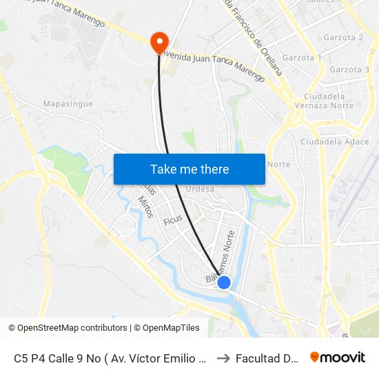 C5 P4 Calle 9 No ( Av. Víctor Emilio Estrada) Y Av. 23 No (Otto Arosemena) (Parque República De Uruguay) to Facultad De Ingeniería Industrial (Ug) map